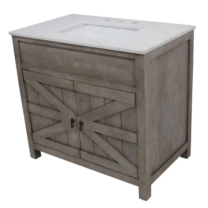 Barn Door Vanity 30 " wide in White Pigment