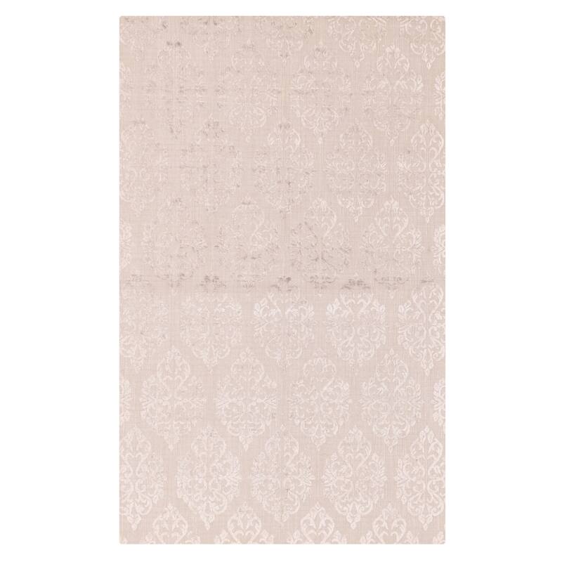 ECARPETGALLERY Hand Loomed Elysian Light Grey Viscose, Wool Rug - 5'0 x 8'0