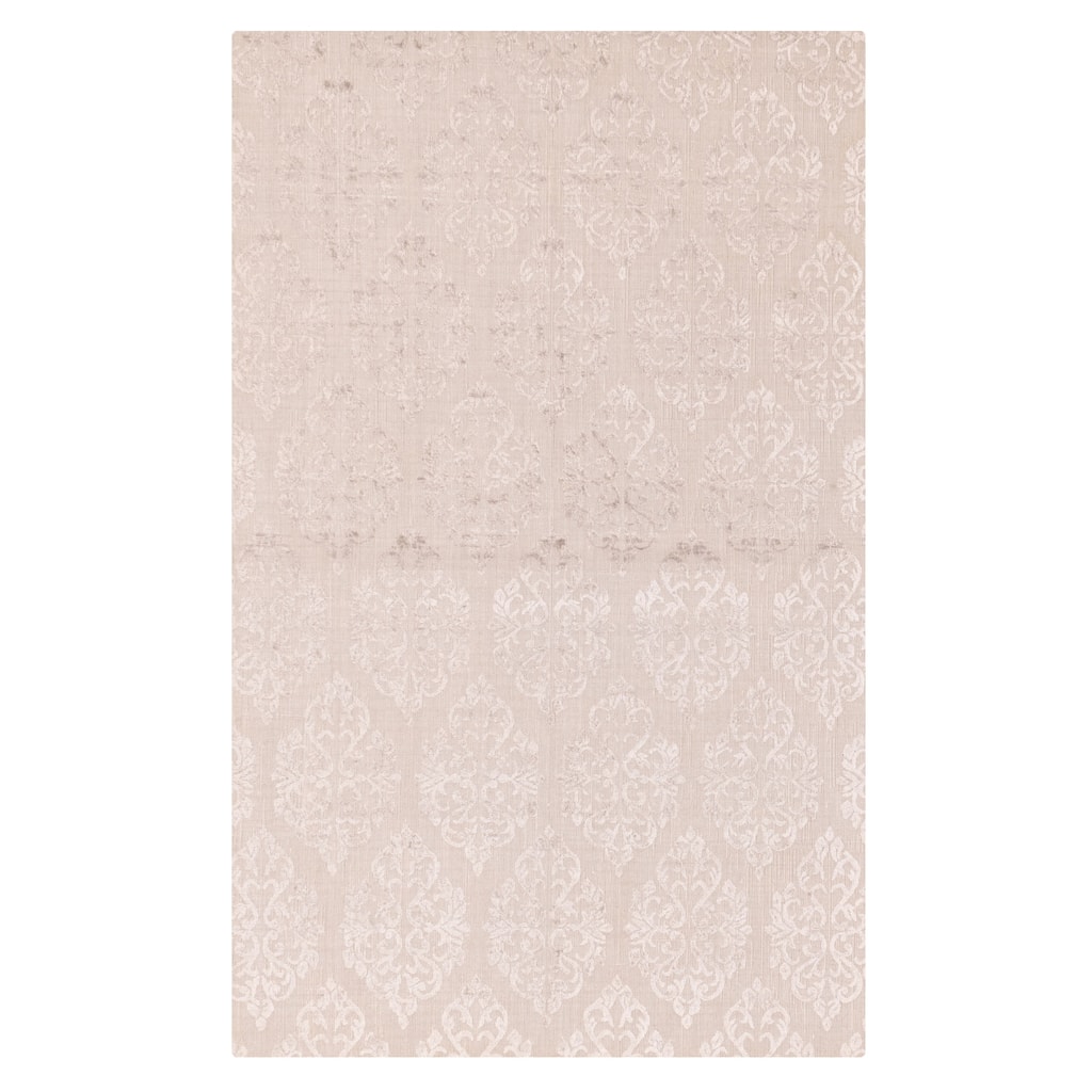 ECARPETGALLERY Hand Loomed Elysian Light Grey Viscose, Wool Rug - 5'0 x 8'0