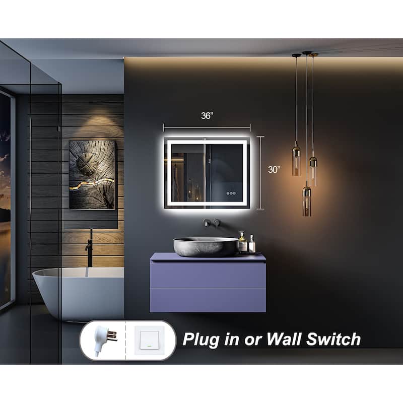 KIOTEE Super Bright Anti-fog LED Bathroom Mirror with Backlit and Front Lighting 3-Year Warranty