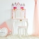 preview thumbnail 2 of 8, Teamson Kids - Dreamland Castle Play Vanity Set - White / Pink - 23.5"W x 12.5"L x 46.5"H