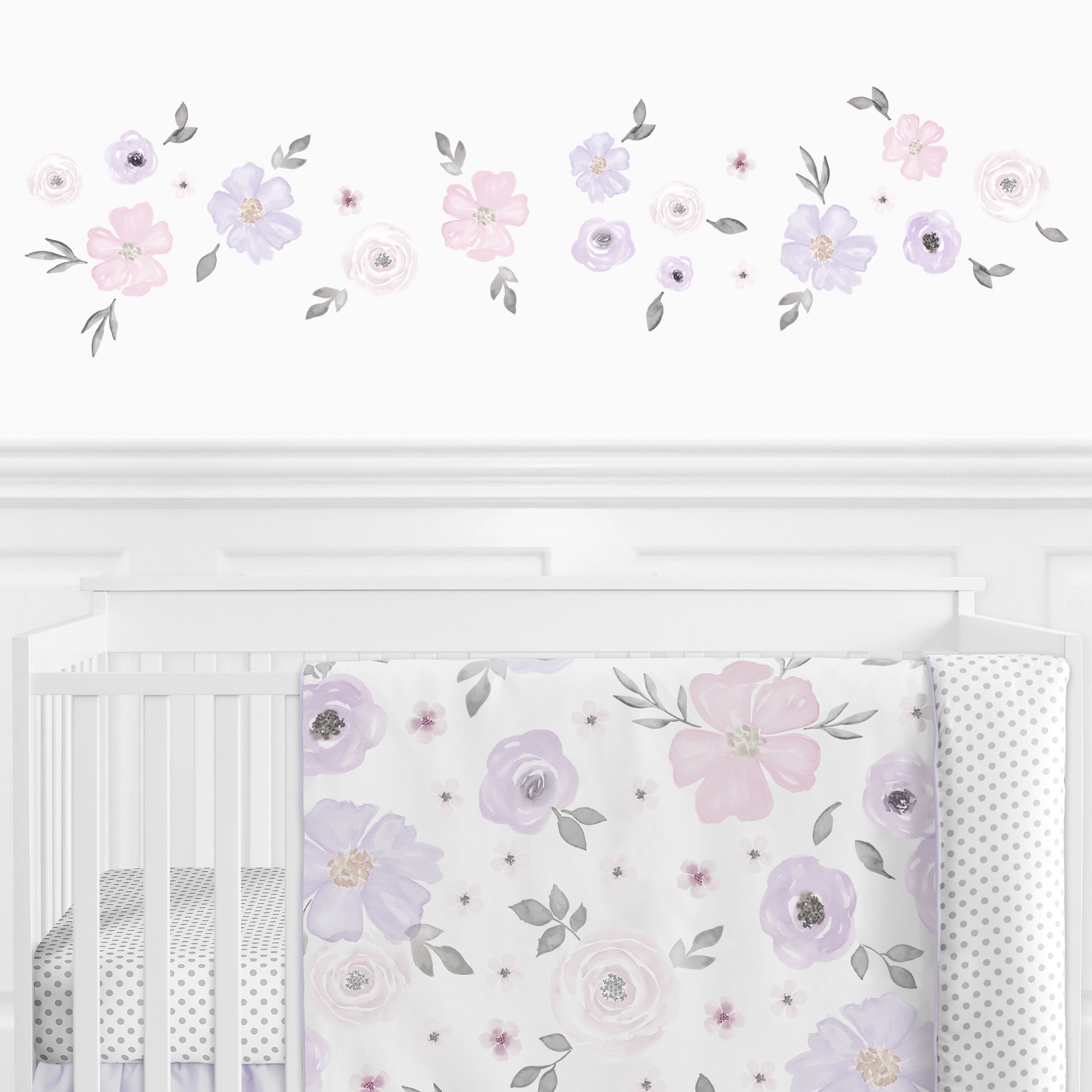 Sweet Jojo Designs Rose Lavender Collection Shower Curtain