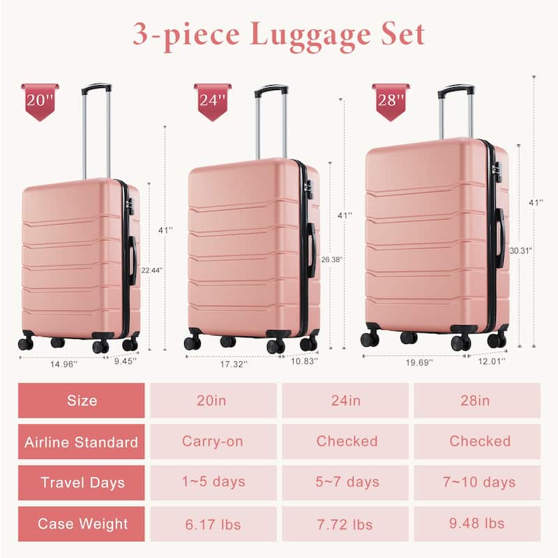 Carry on Luggage Hard Shell Lightweight Expandable Rolling Suitcase with Spinner Wheels TSA Lock and Retractable Handle