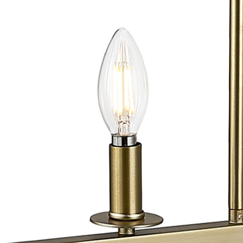 5 Light white and gold island chandelier