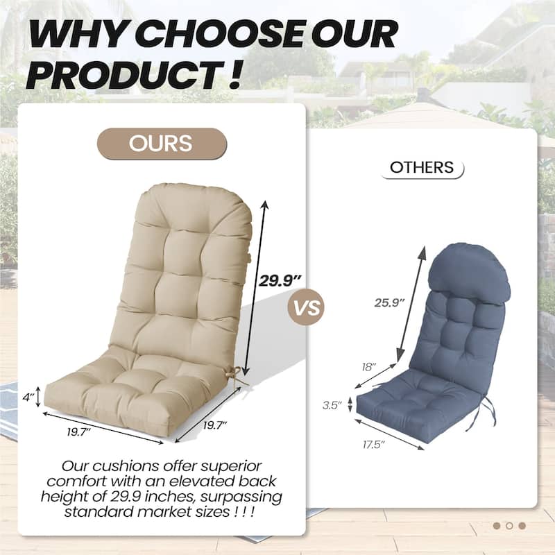Adirondack Style Patio Outdoor Chair Cushion for Adirondack Chair or Lounge Rocking Chair - See picture