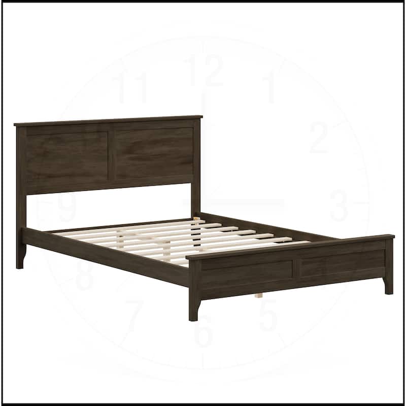 Solid Wood Platform Bed with Sturdy Wooden Slats Support