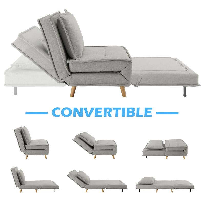 Art Leon Folding Convertible Futon Sleeper Sofa Chair (Set of 2)