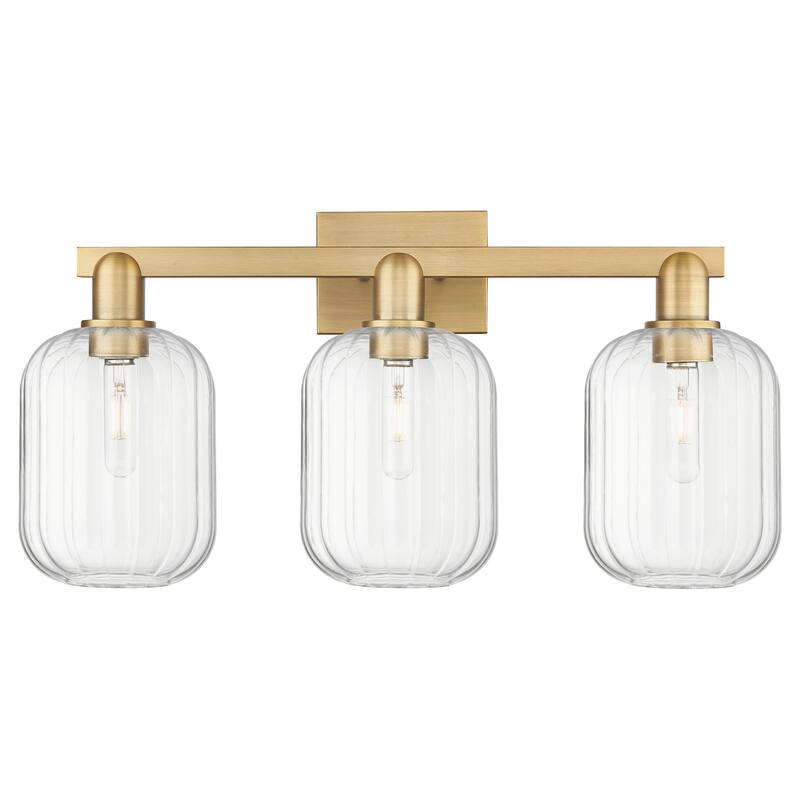 Innovations Lighting 716-3W-14-26 Preston Vanity Preston 3 Light 26" - Brushed Brass / Clear