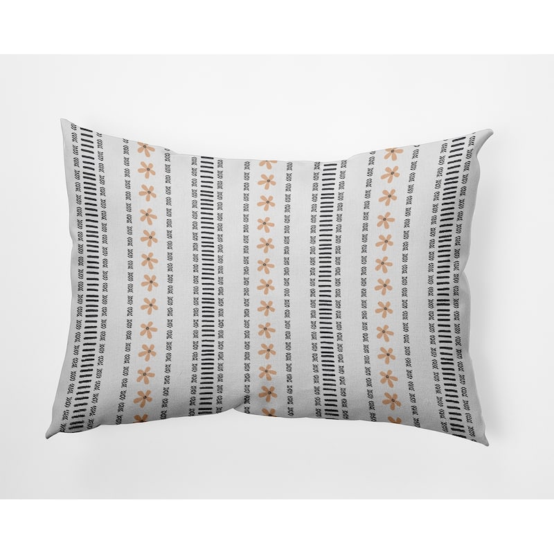 Dainty Stripes Indoor/Outdoor Throw Pillow - Peach - 14" x 20"