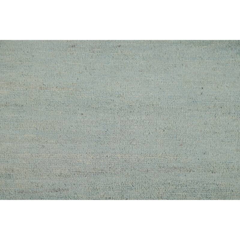 Blue Gabbeh Modern Rug Hand-Knotted Wool Carpet - 2'7" x 4'1"