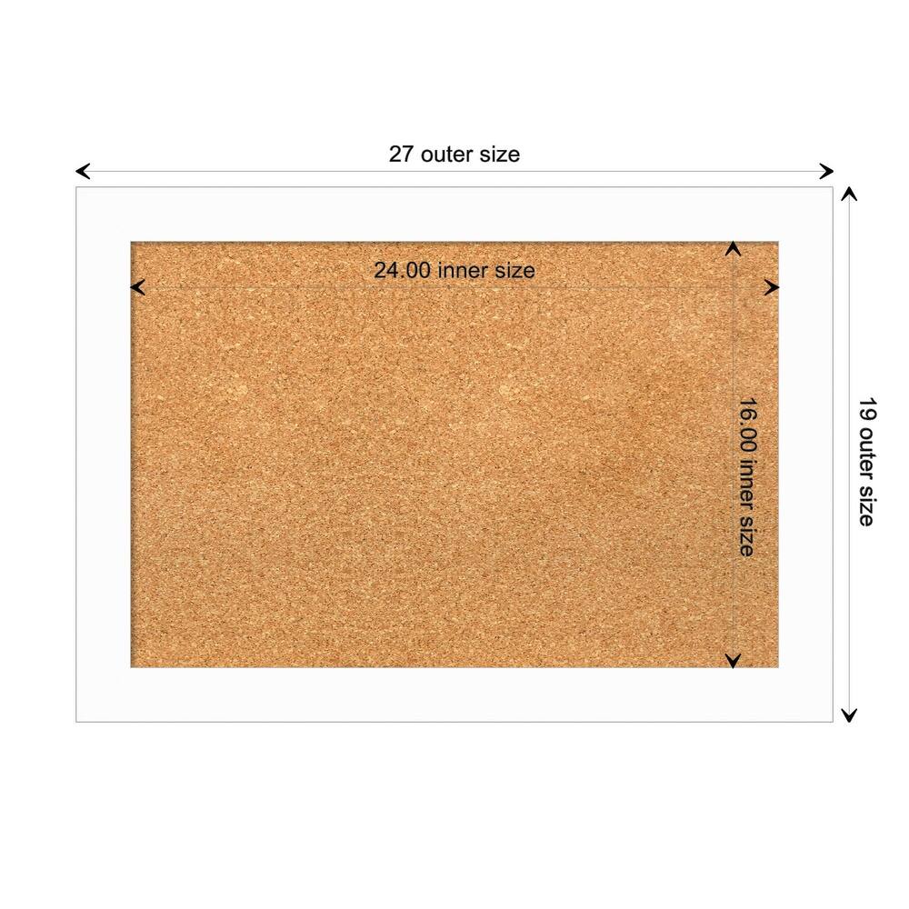 Basic Narrow Wood Framed Natural Corkboard Bulletin Board