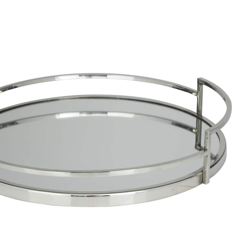 Stainless Steel Mirrored Living Room Decor Tray - Set of 2 Silver or Gold - Roche River Decor