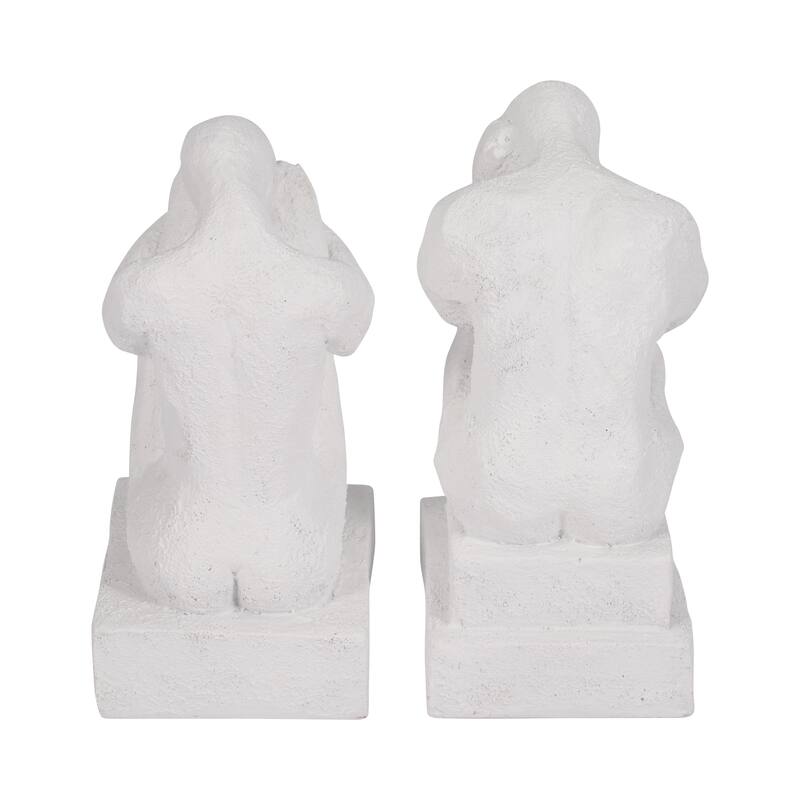 Sagebrook 7" Solid Color Square Thinking Man Bookends - 4" x 3" x 7"