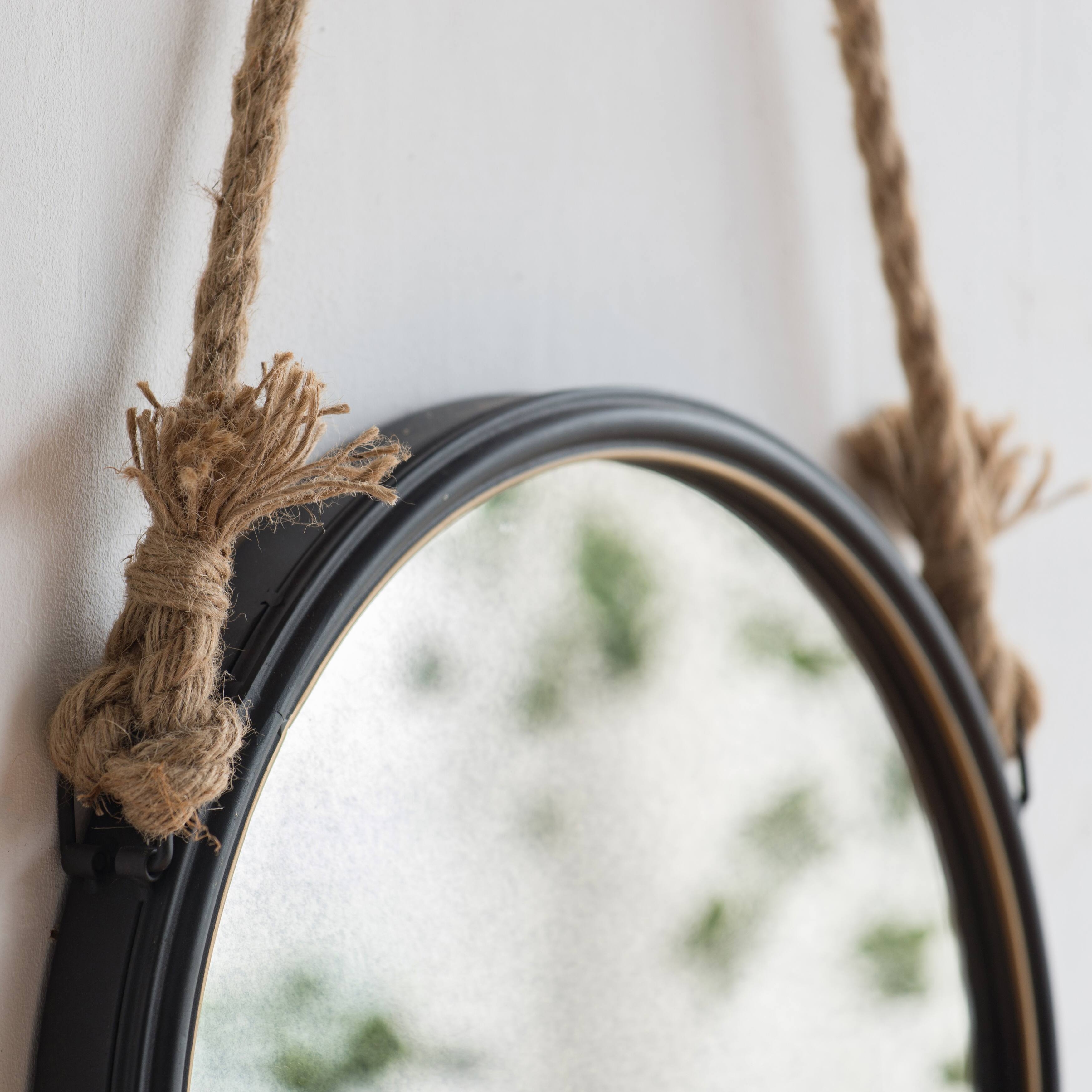 Round Metal Frame Mirror with Rope Strap On Sale Bed Bath & Beyond