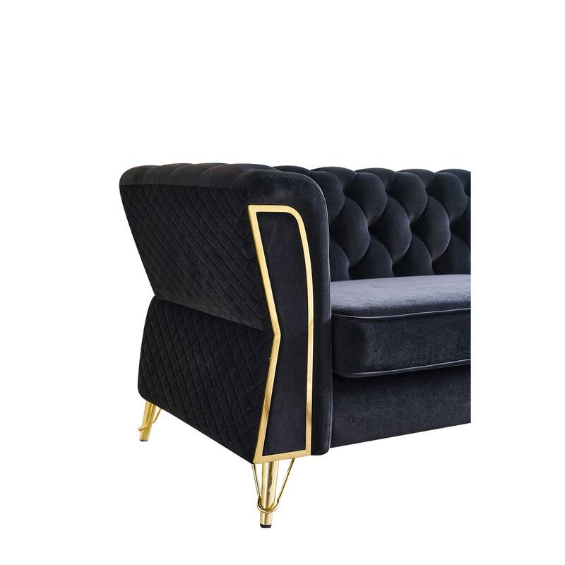 Modern Tufted Velvet Sofa for Living Room
