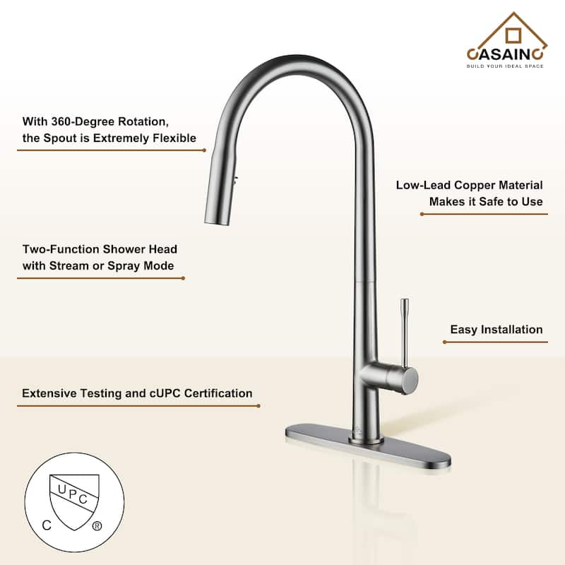 Single Handle Pull-Down Sprayer Kitchen Faucet
