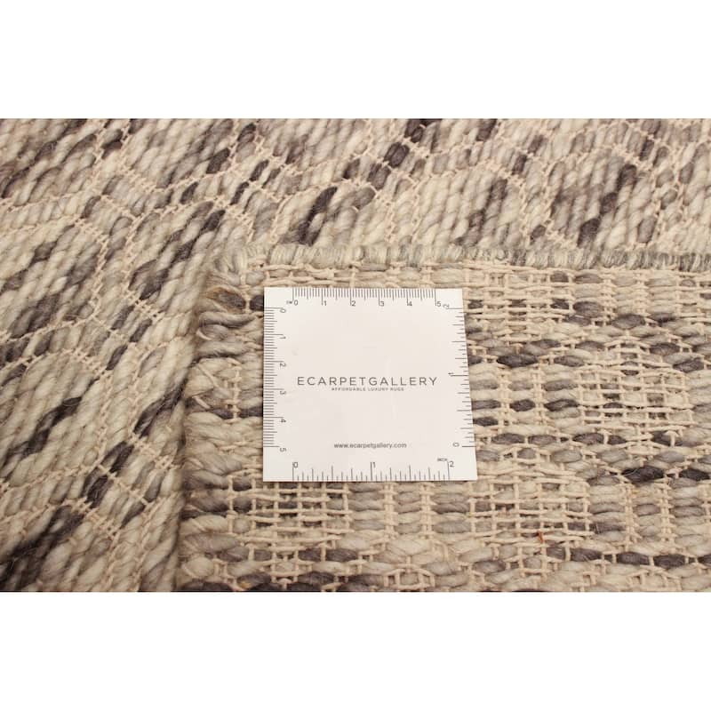 ECARPETGALLERY Braid weave Sienna Grey Wool Rug - 5'1 x 7'6