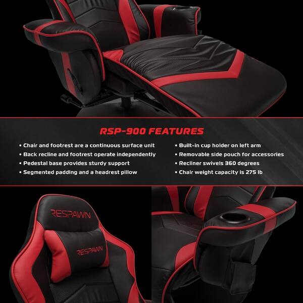RESPAWN-900 Racing Style Gaming Recliner, Reclining Gaming Chair