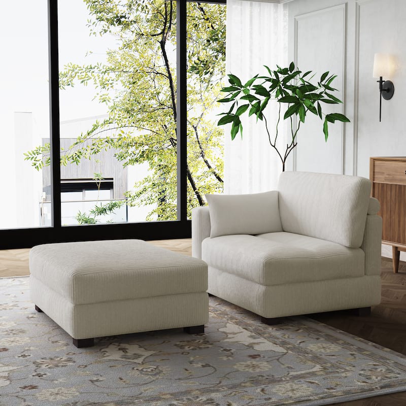Modular Sectional Sofa with Ottomans