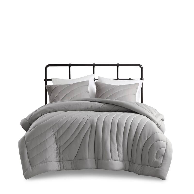 GDF Studio - Elowen Poly Jersey Puffy Comforter Set with Quilted Design