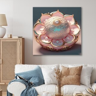 Designart "Exquisite Pink Gold Lotus Mandala I" Boho Mandala Wall Art ...