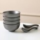 preview thumbnail 5 of 5, Stone Lain Valencia Bowls and Spoons Serving Set Porcelain, Metallic Grey