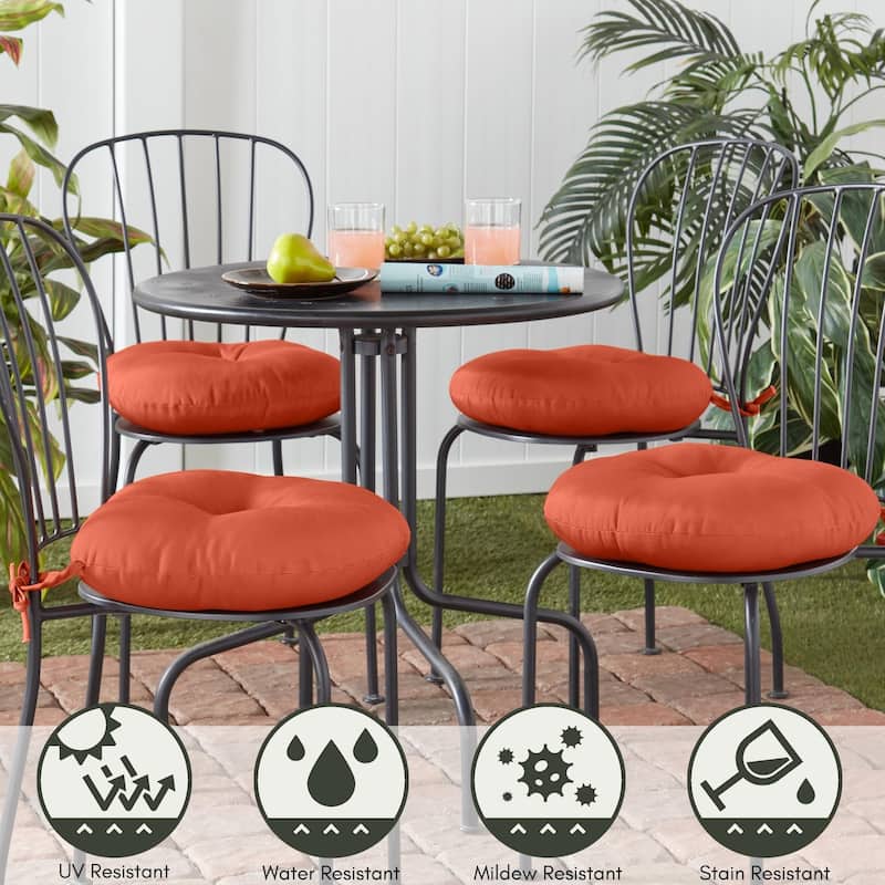 Outdoor 15-inch Round Rust Bistro Chair Cushions (Set of 2)