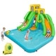 preview thumbnail 15 of 30, Costway Inflatable Water Park Bounce House with Climbing Wall Two Green&Blue - With 480 blower