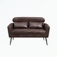 preview thumbnail 18 of 48, Loveseat With 2 Throw Pillows,Black Metal Legs