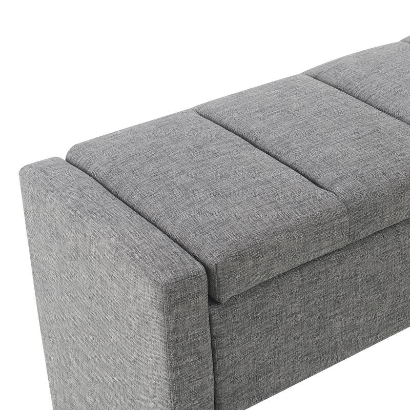 Modern Bed End Bench with Storage,Upholstered Large Foot Rest Stool, Comfy Window