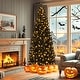 preview thumbnail 5 of 11, Gymax 6/7 FT Pre-lit Black Christmas Tree Artificial PVC Slim Pencil - See details