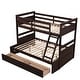 preview thumbnail 4 of 7, Twin over Full Bunk Bed with Storage and 2-Drawer,Solid Pine Legs