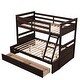 preview thumbnail 20 of 44, Versatility Twin over Full Wooden Kids Bed Bunk Bed with Two Storage Drawers,Ladder and Guardrails