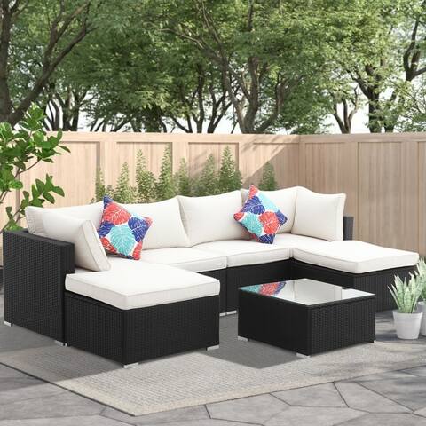 GDY Outdoor Couch Set Outdoor Sofa Rattan Wicker Sectional Outdoor Chairs