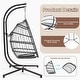 preview thumbnail 7 of 6, EROMMY Hanging Egg Chair with Stand, Foldable Indoor/Outdoor Swing Chair includes Cushion and Pillow, Patio Wicker Swing