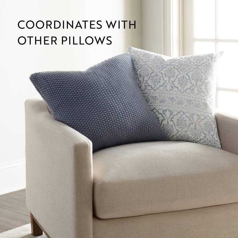 Seed Stitch Knit Acrylic Decor Throw Pillow