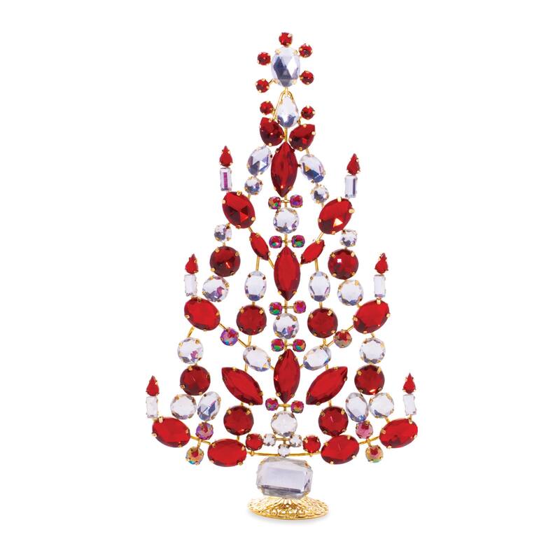 Jeweled Metal Christmas Tree (Ste of 2) - N/A