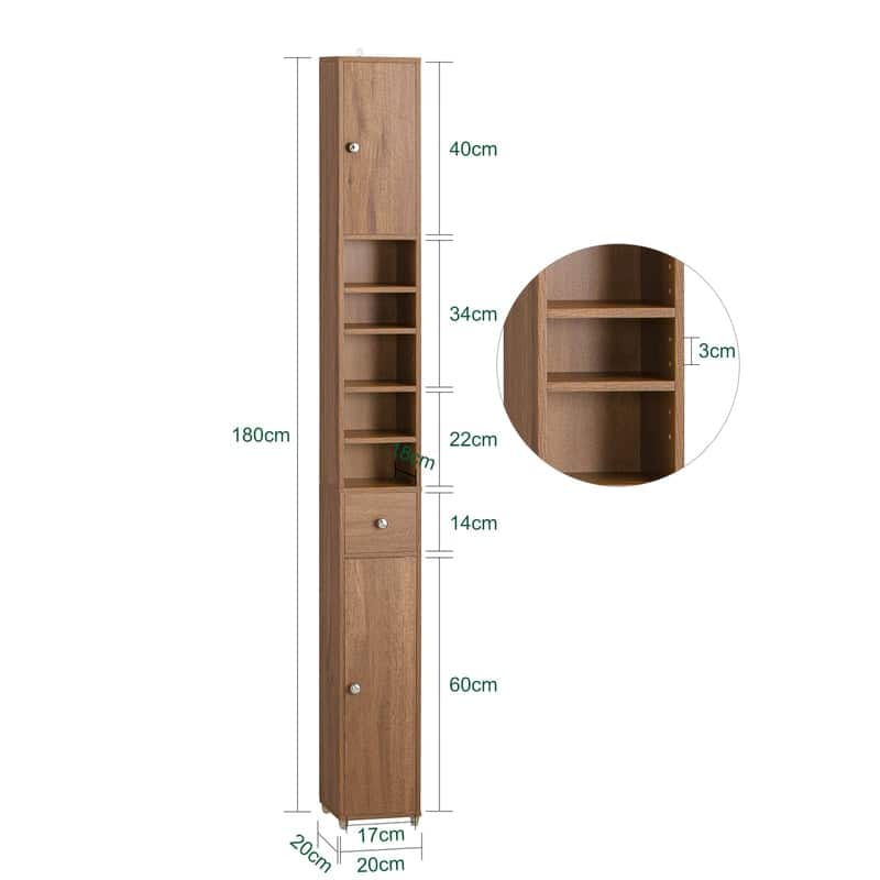 SoBuy BZR34-W, Bathroom Tall Cabinet Cupboard Storage Cabinet
