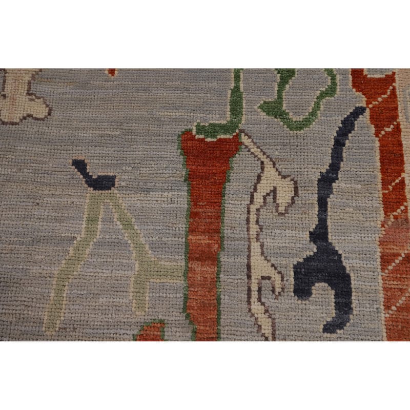 Grey Oushak Turkish Area Rug Handmade Vegetable Dye Wool Carpet - 7'11"x 9'9"