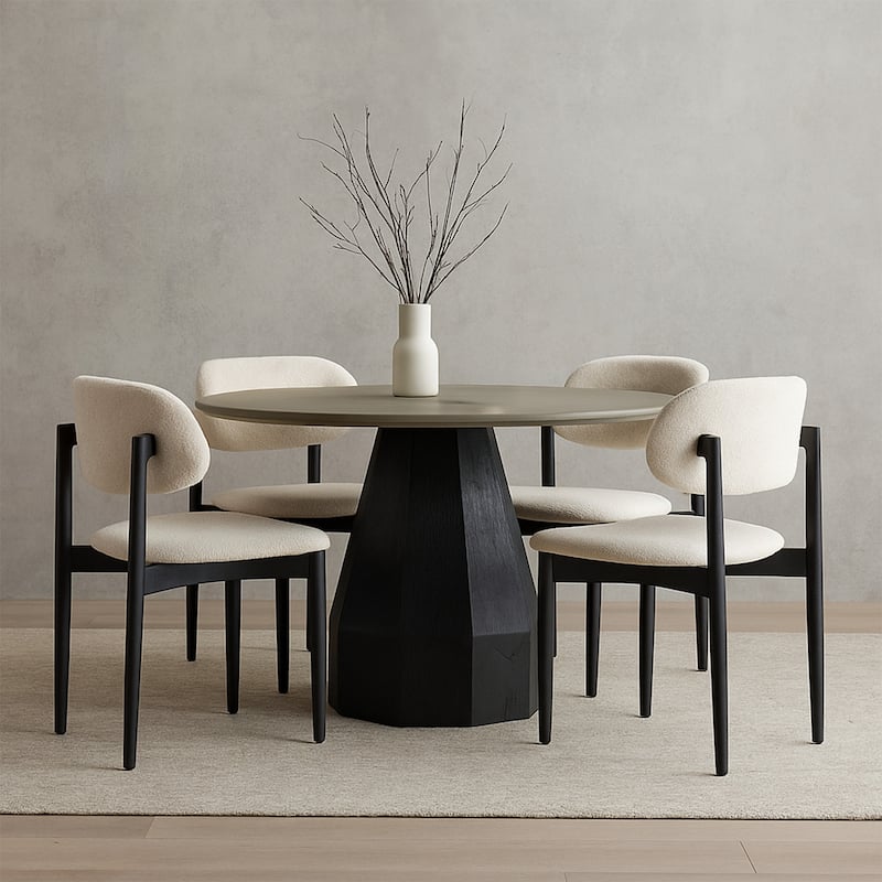 Revival Concrete and Oak Round Dining Table