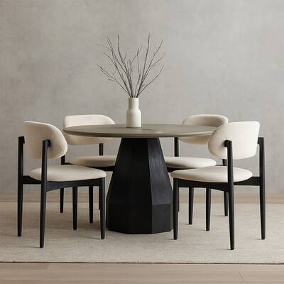 Revival Concrete and Oak Round Dining Table