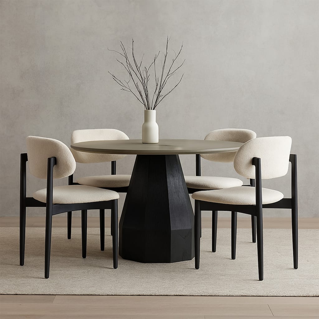 Revival Concrete and Oak Round Dining Table