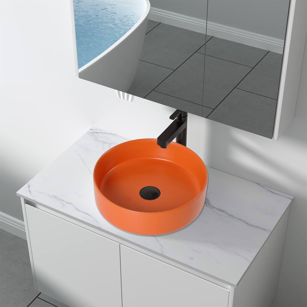 Ceramic Circular Vessel Bathroom Sink