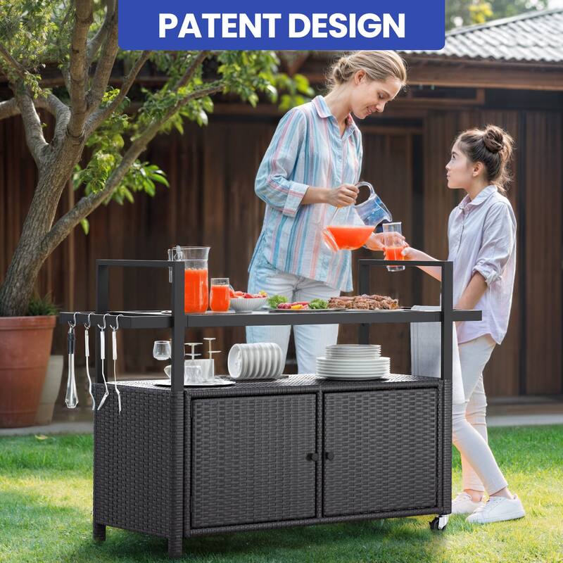 Co Bar Set with Wicker Outer Material