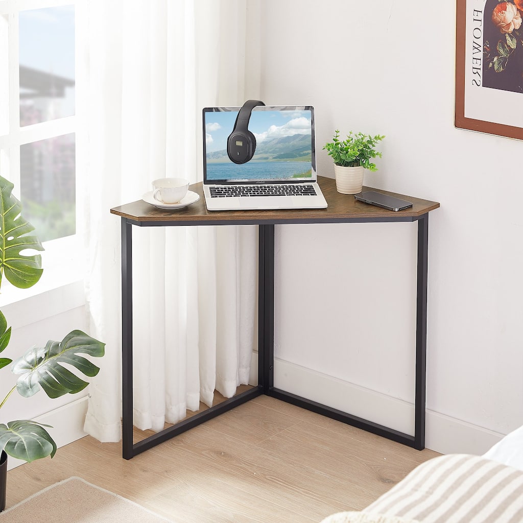 Javlergo 22.4"/23.4" Small Corner Tables, Space Saving Triangle Computer Desk Vanity Table Side Tables