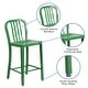 preview thumbnail 97 of 116, 2 Pack 24'' High Metal Indoor-Outdoor Counter Height Stool w/ Vertical Slat Back
