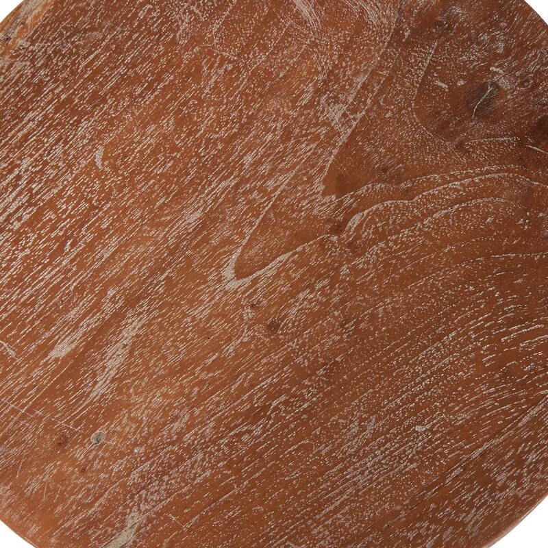 Timeless Brown Teak Wood Intricately Carved Accent Table