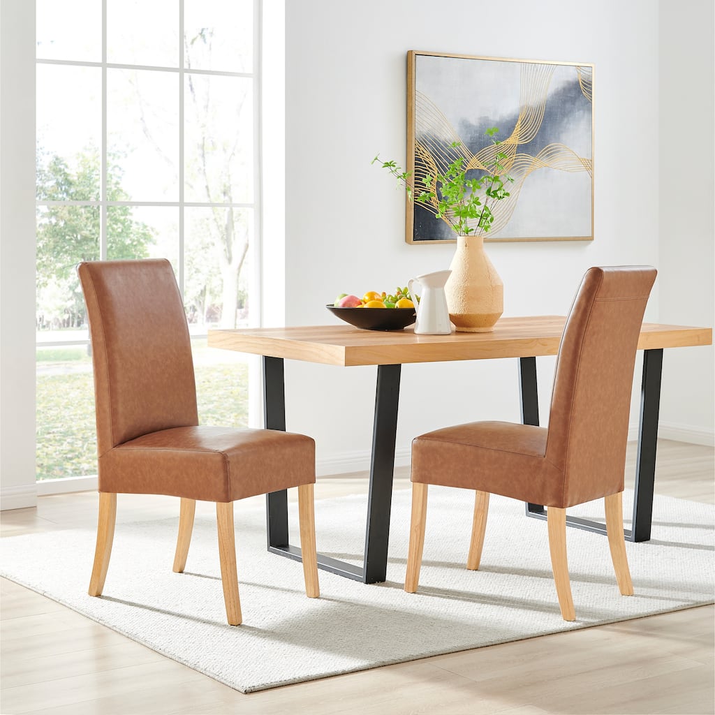 NPD Furniture Valencia Faux Leather Dining Side Chair (Set of 2)
