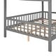 preview thumbnail 23 of 33, Full Size Wood House Bed with Fence, Playhouse Design for Kids, Sturdy Pine Construction, Customizable Decor