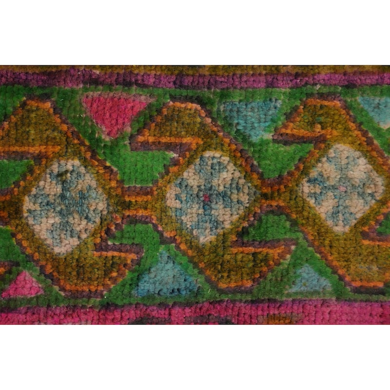 Hand Knotted Oriental 100% Wool Carpet Traditional Geometric Oranges & Rust Shiraz Area Rug - 7' 11'' X 4' 7''